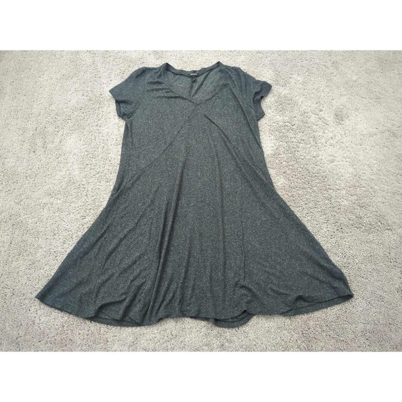 Torrid T Shirt Dress Womens 2 PLUS Gray Short Sleeve V-Neck Relaxed Swing Mini - Picture 1 of 6